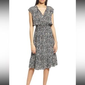 RAILS Ashlyn Smocked Waist Dress Black Ivy Size Large